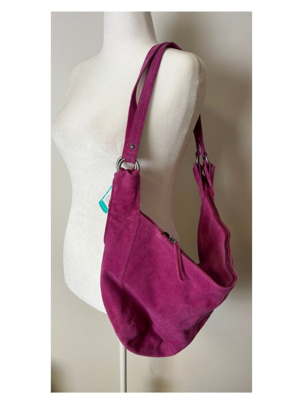 Free People Roma Suede Tote Bag | Dark Pink | NWT